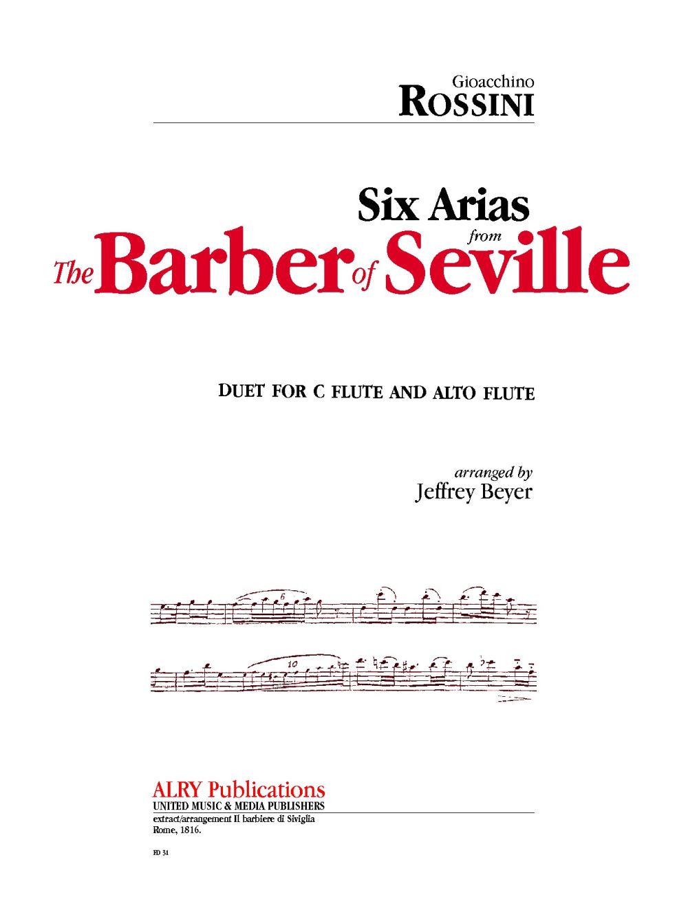6 Arias From The Barber Of Seville (ROSSINI GIOACCHINO)