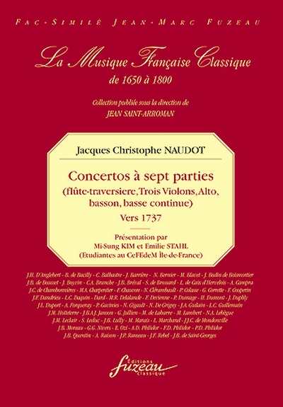 6 Concertos A Sept Parties (Flûte-Traversière, Trois Violons, Alto, Basson, Basse Continue) . Vers 1737. (NAUDOT JACQUES-CHRISTOPHE)