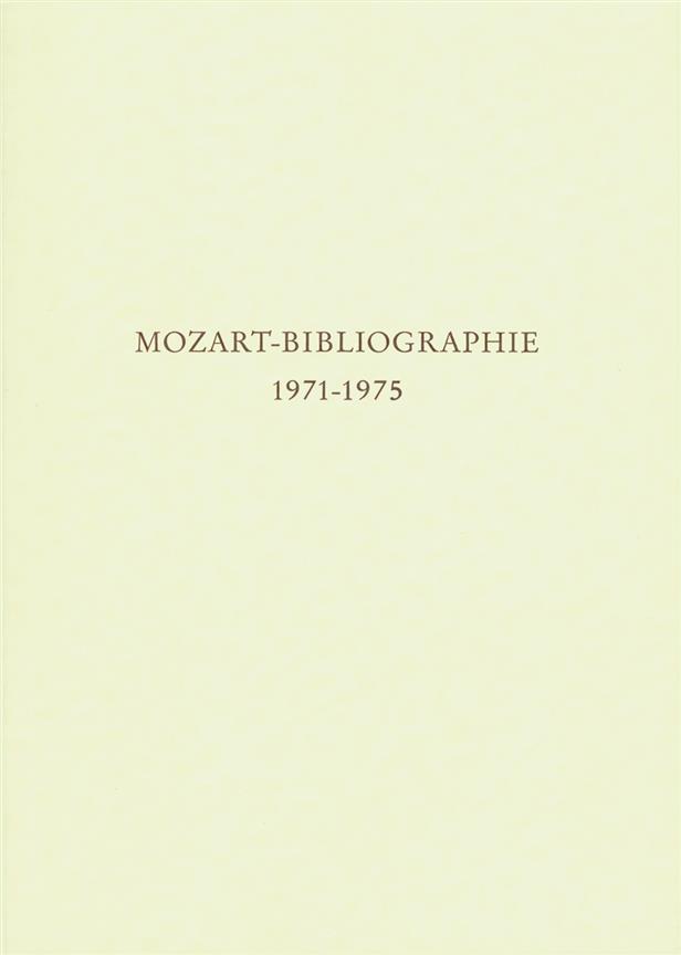 Mozart-Bibliographie. 1971-1975