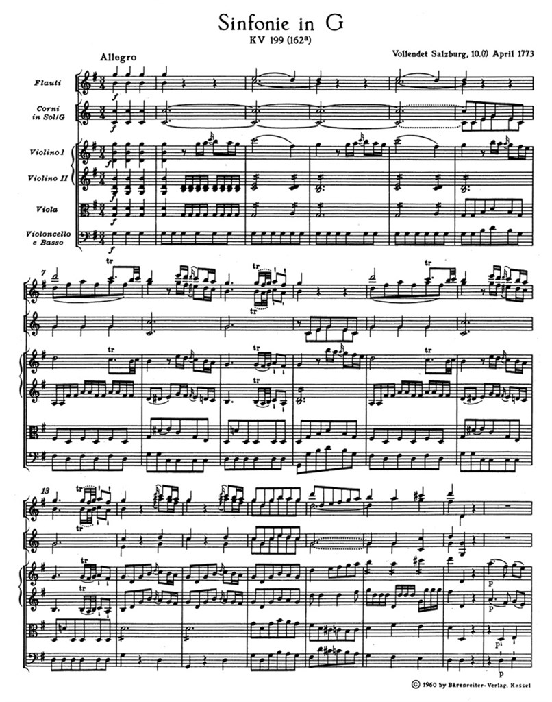 Sinfonie Nr.27 (MOZART WOLFGANG AMADEUS)