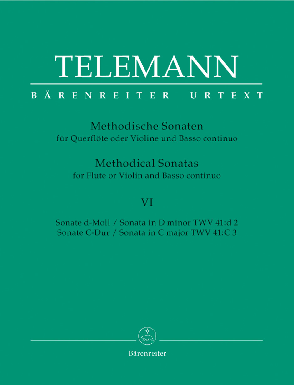 12 Methodische Sonaten Für Flöte Oder Violine Und Basso Continuo, Heft6 (TELEMANN GEORG PHILIPP)