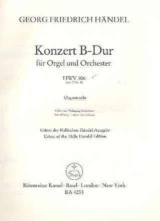 Orgelkonzert (Cembalokonzert) Nr. 7 Hwv 306