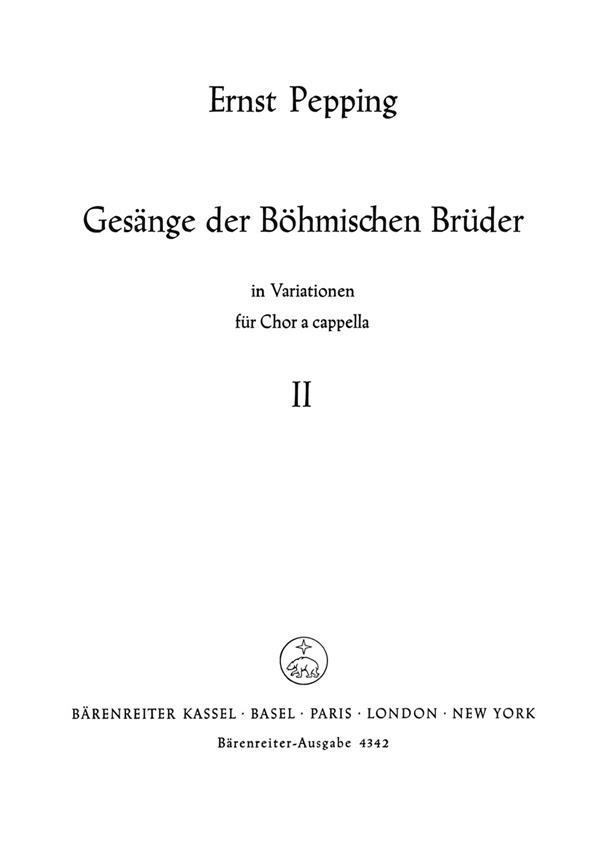 Gesänge Der Böhmischen Brüder In Variationen (1963) . Heft 2