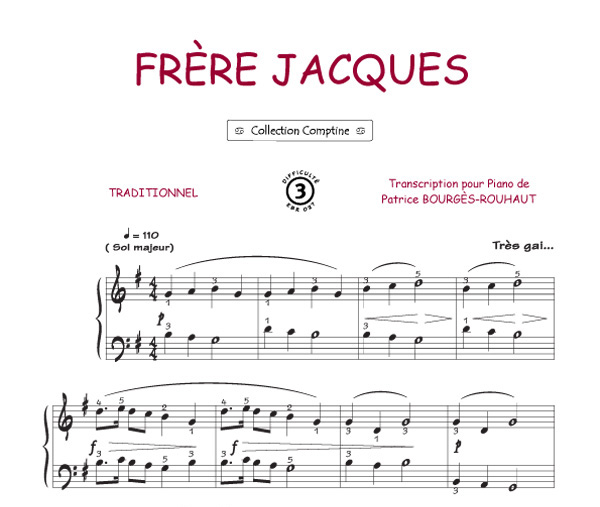 Comment jouer Frère Jacques au piano - cours de piano pour débutant