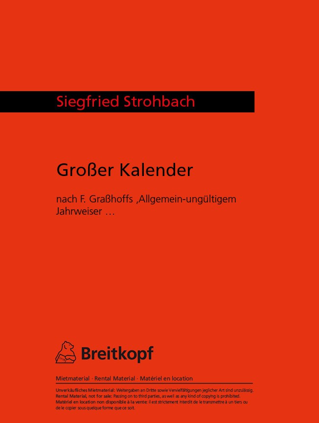 Grosser Kalender (STROHBACH SIEGFRIED)