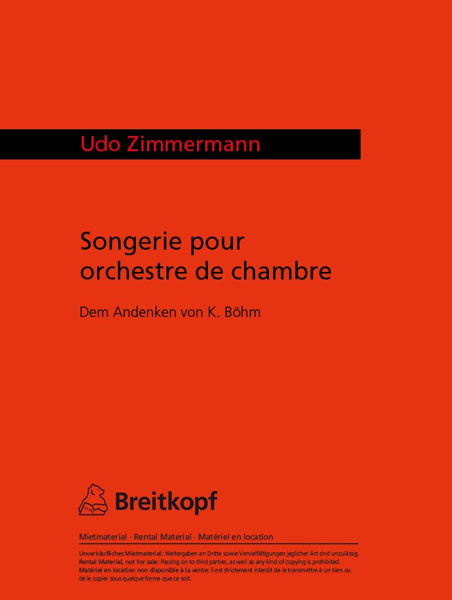 Songerie P. Orchestre De Cham. (ZIMMERMANN UDO)