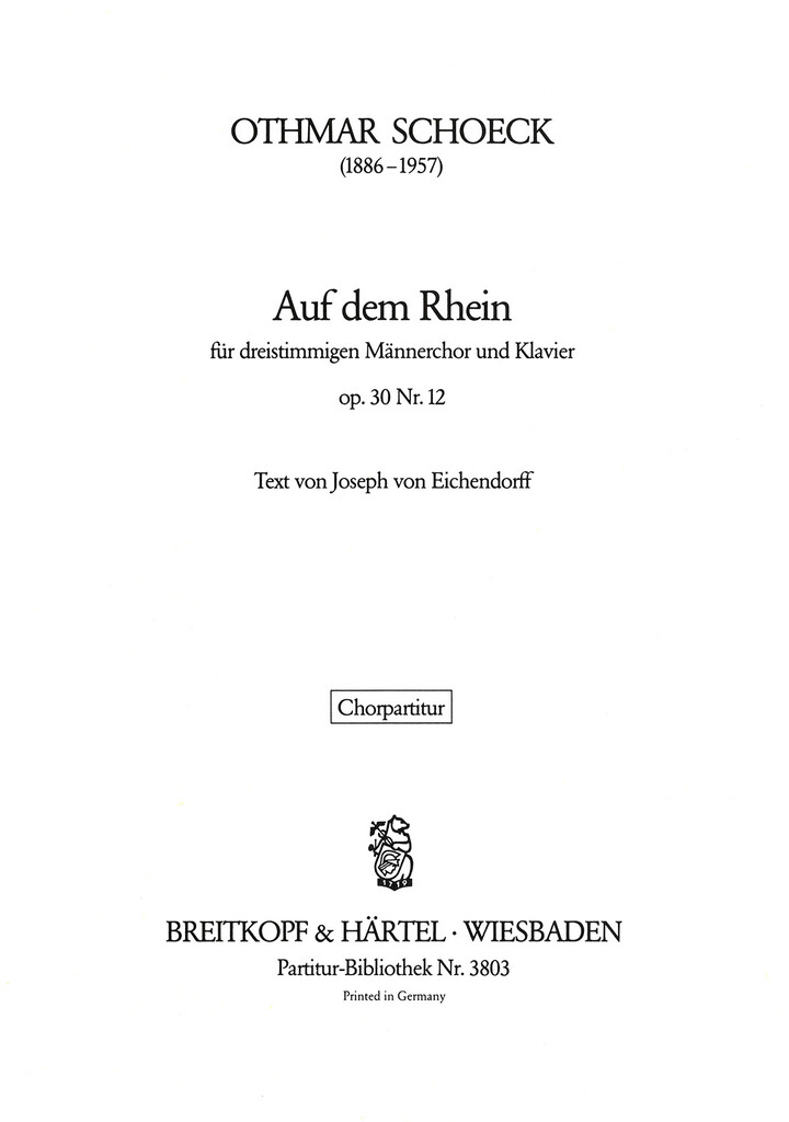 Auf Dem Rhein Op. 30/12 (SCHOECK OTHMAR)