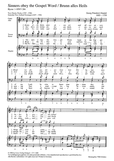 Händel: Three Wesley Hymns (HAENDEL GEORG FRIEDRICH)