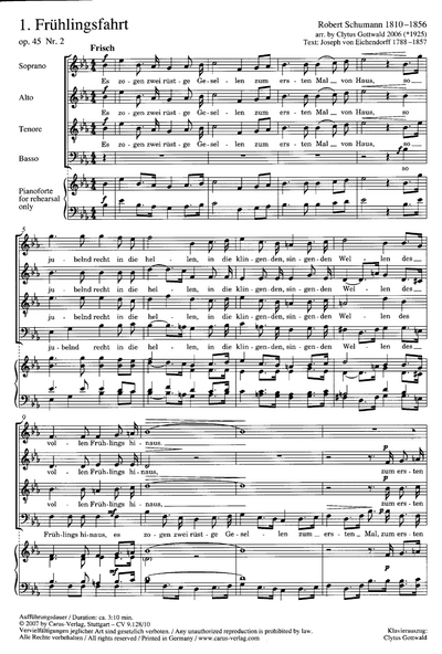 Schumann/Gottwald: Frühlingsfahrt - Wehmut (SCHUMANN ROBERT)