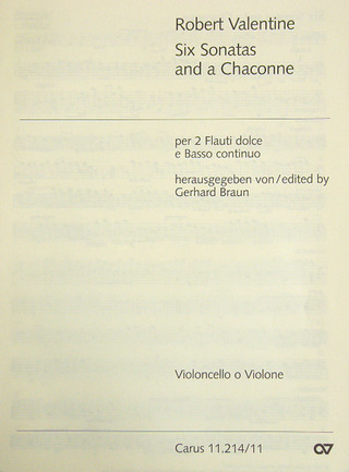 Valentine: 6 Sonatas And A Chaconne (VALENTINE ROBERT)