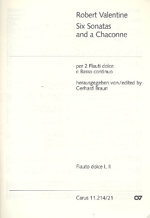 Valentine: 6 Sonatas And A Chaconne (VALENTINE ROBERT)