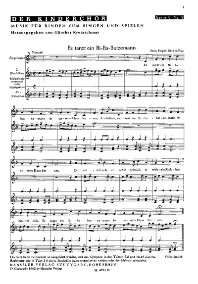 6 Chorsätze Für Kinderchor Von Becker-Foss, Kretzschmar Und Ochs (BECKER-FOSS JURGEN / KRETZSCHMAR GUNTHER / OCHS VO)