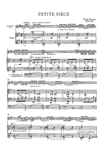 Debussy: Petite Pièce - Rhapsodie (Arr. Bornefeld) (DEBUSSY CLAUDE)