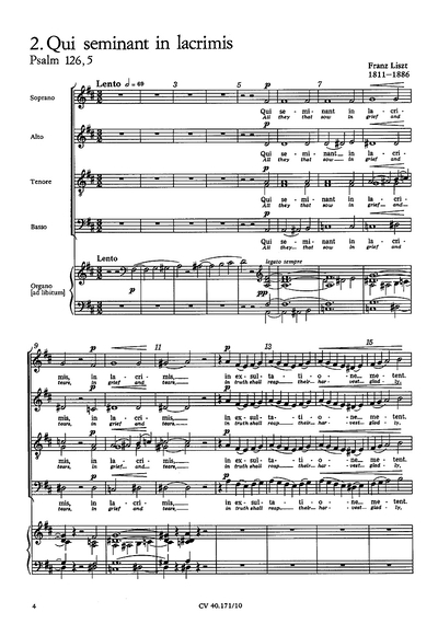 Liszt: Pater Noster - Qui Seminant (LISZT FRANZ)