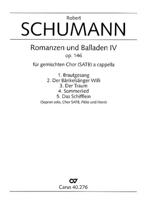 Schumann: Romanzen Und Balladen IV Op. 146 (SCHUMANN ROBERT)