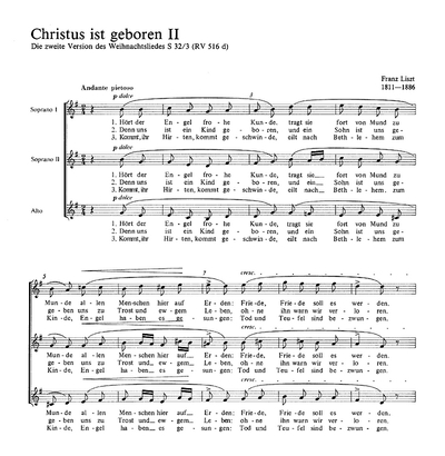 Liszt: Weihnachtschorsätze II (LISZT FRANZ)