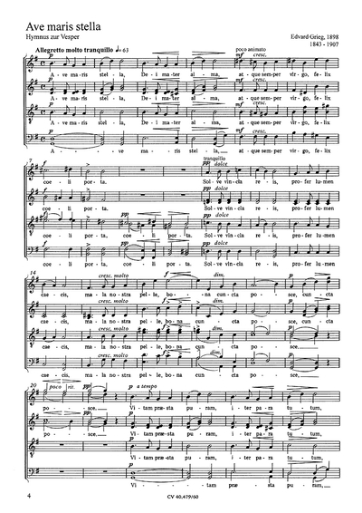 Grieg: Ave Maris Stella - Mendelssohn: Abendsegen (GRIEG EDVARD / MENDELSSOHN-BARTHOLDY FELIX)