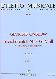 Streichquintett Nr. 30 E-Moll Op. 74 Op. 74 (ONSLOW GEORGE)