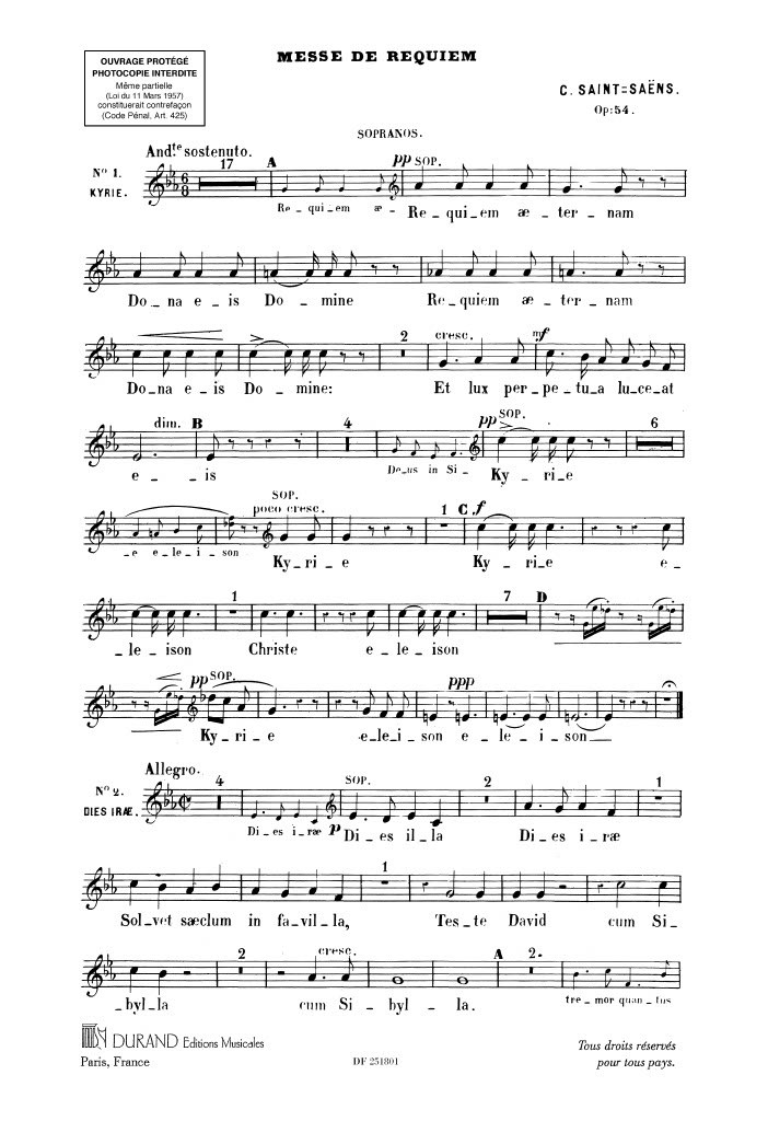 Messe De Requiem Op. 54 - Pour Chant Et Piano