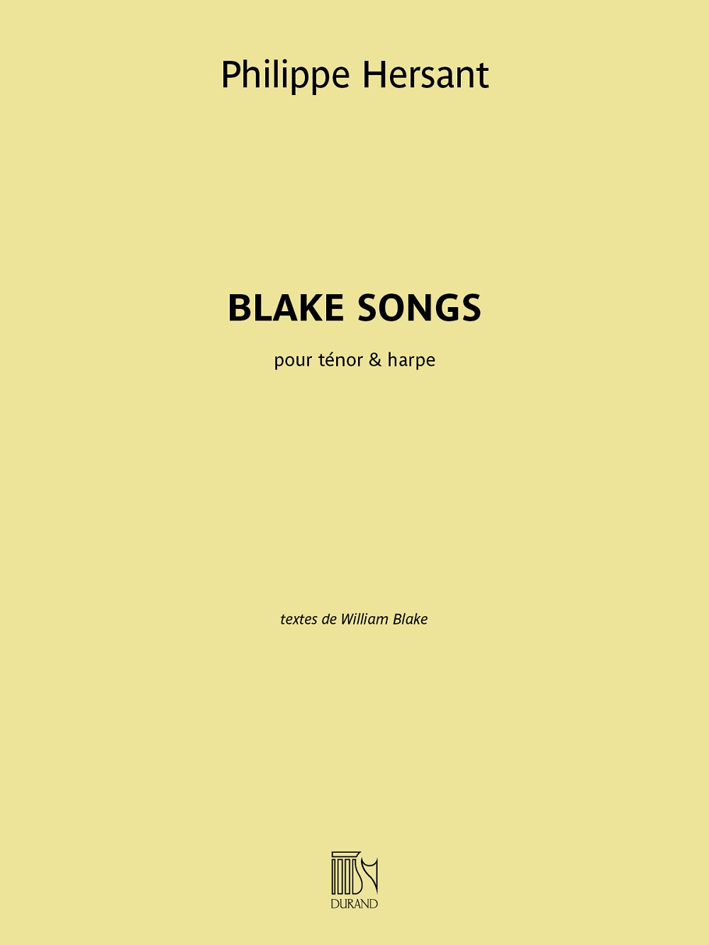 Blake Songs (HERSANT PHILIPPE)