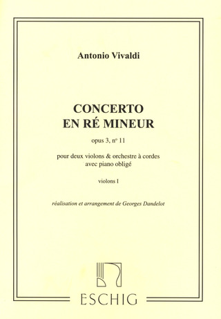 Concerto En Re Mineur, Op. 3 N. 11 Partie De Violon I