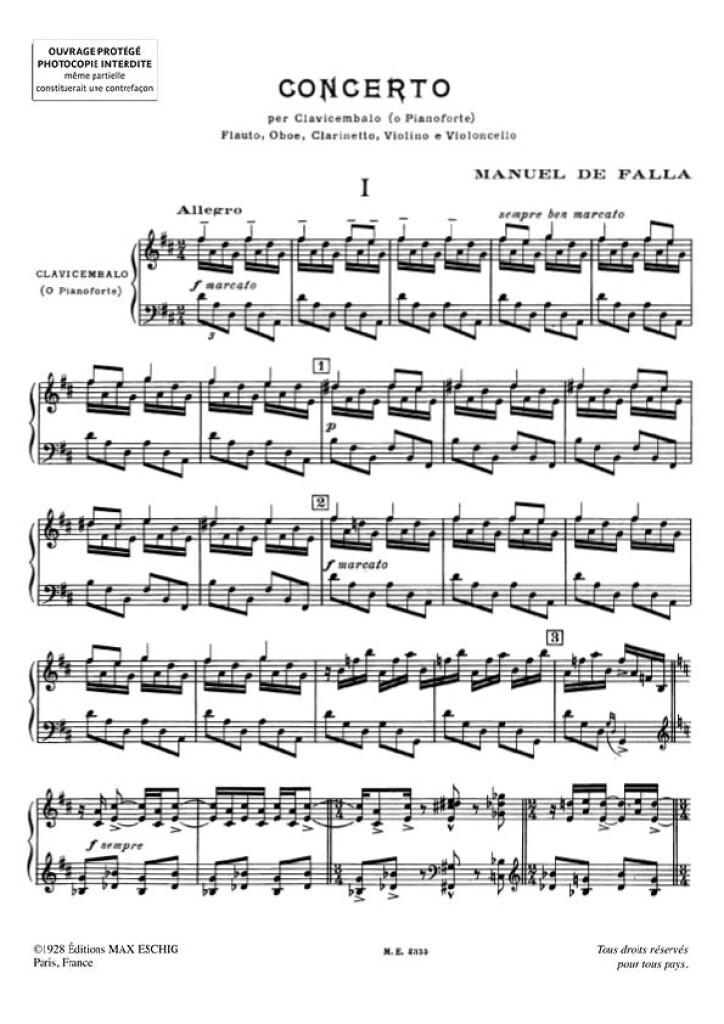 Concerto Partie De Piano Ou Clavecin