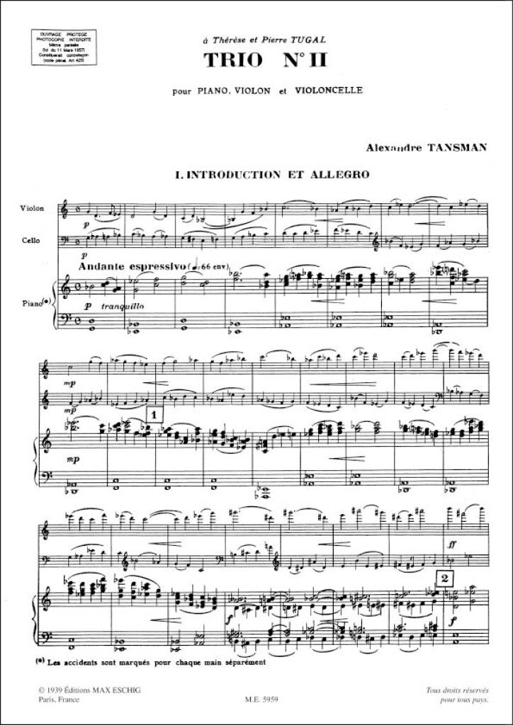 Trio N. 2, Pour Piano Violon Et Violoncelle