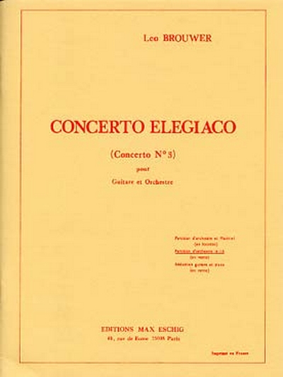Concerto Elegiaco Poche (BROUWER LEO)