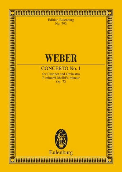 Concerto #1 F Minor Op. 73 Jv 114 (WEBER CARL MARIA VON)