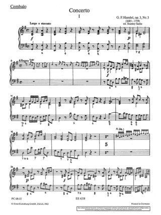 Concerto Grosso G Major Op. 3/3 Hwv 314