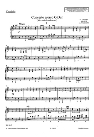 Concerto Grosso C Major Hwv 318