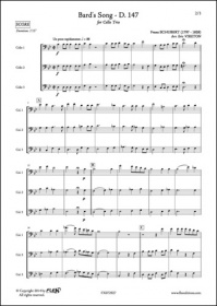 Chanson Du Barde - D. 147 - F. Schubert - Trio De Violoncelles (SCHUBERT FRANZ)