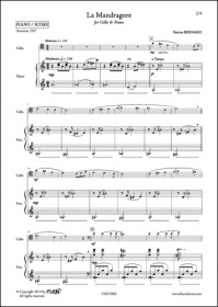 La Mandragore - P. Bernard - Violoncelle Et Piano (BERNARD PATRICE)
