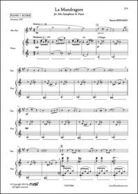 La Mandragore - P. Bernard - Saxophone Alto Et Piano (BERNARD PATRICE)