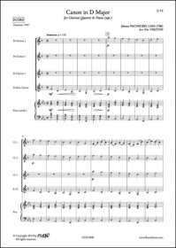Canon En Ré Majeur - J. Pachelbel - Quatuor De Clarinettes Et Piano (PACHELBEL JOHANN)