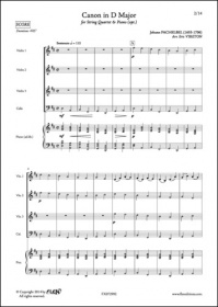 Canon En Ré Majeur - J. Pachelbel - Quatuor A Cordes Et Piano (PACHELBEL JOHANN)