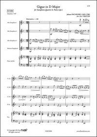 Gigue En Ré Majeur - J. Pachelbel - Quatuor De Saxophones Et Piano (PACHELBEL JOHANN)