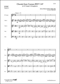 Chorale De La Cantate Bvw 147 - J. S. Bach - Trompette Et Quatuor A Cordes (BACH JOHANN SEBASTIAN)