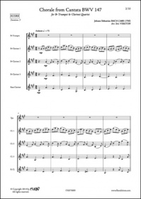 Chorale De La Cantate Bvw 147 - J. S. Bach - Trompette Et Quatuor De Clarinettes (BACH JOHANN SEBASTIAN)
