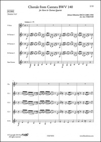 Choral De La Cantate Bwv 140 - J. S. Bach - Cor Et Quatuor De Clarinettes (BACH JOHANN SEBASTIAN)
