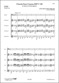 Choral De La Cantate Bwv 140 - J. S. Bach - Basson Et Quatuor De Clarinettes (BACH JOHANN SEBASTIAN)