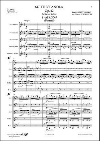 Suite Española, Op. 47 #6: Aragon (Fanatsia) (ALBENIZ ISAAC)