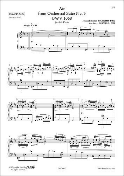 Air Extrait De La Suite Orchestrale #3 - Bwv1068 (BACH JOHANN SEBASTIAN)