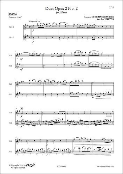 Duet Op. 2 #2 (DEVIENNE FRANCOIS)