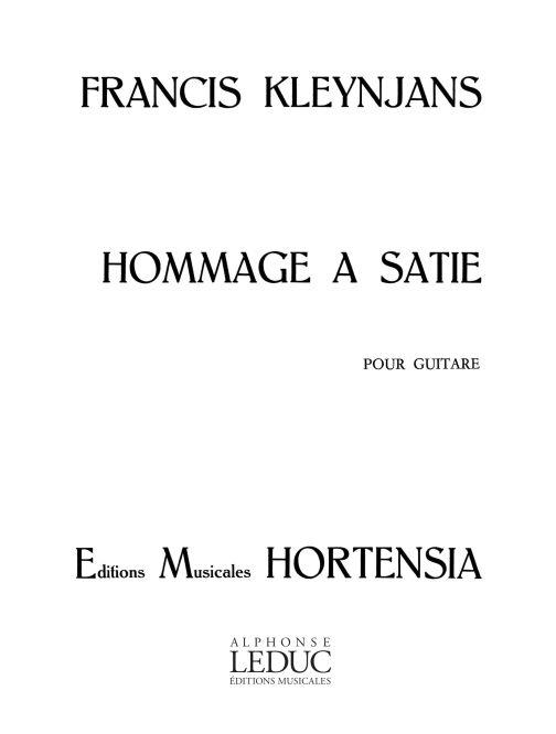 Hommage A Satie (KLEYNJANS FRANCIS)