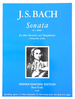 Sonata In C Minor - Bwv 1030.Originally For Flûte (B)