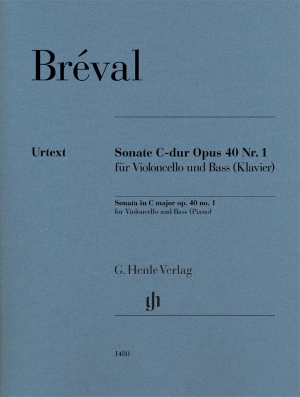 Sonate en Ut majeur op. 40 n° 1 pour violoncelle et basse (piano) (BREVAL JEAN-BAPTISTE)