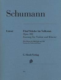 5 Pieces In Folk Style Op. 102 Version For Violn And Piano (SCHUMANN ROBERT)