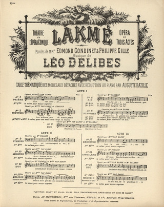 Lakme N010 Bis Legende Mezzo-Soprano Et Piano (DELIBES LEO)
