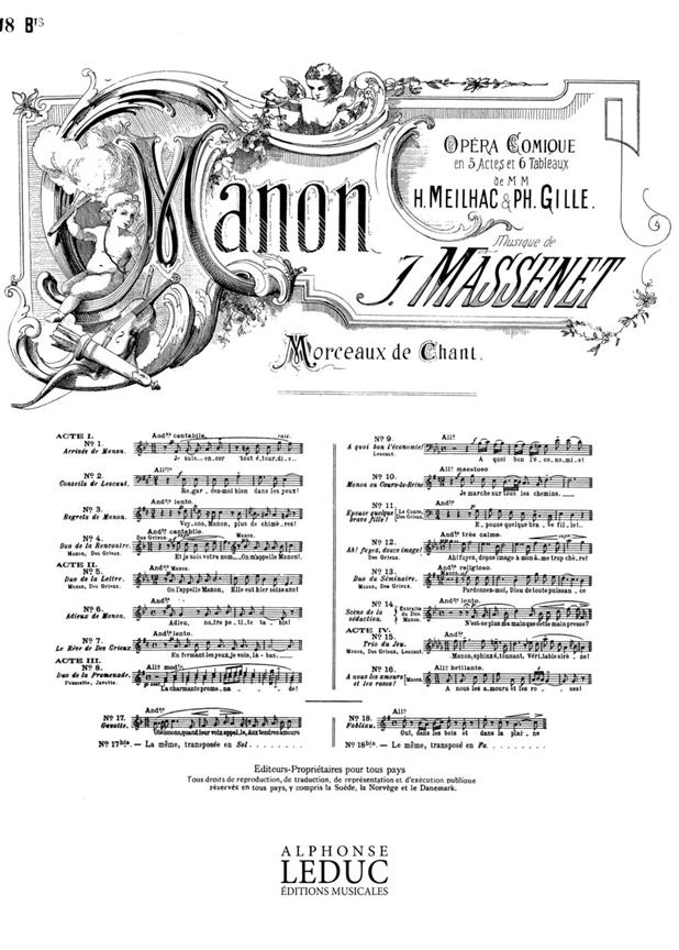 Manon Air N018 Bis Fabliau Mezzo-Soprano Et Piano (MASSENET JULES)